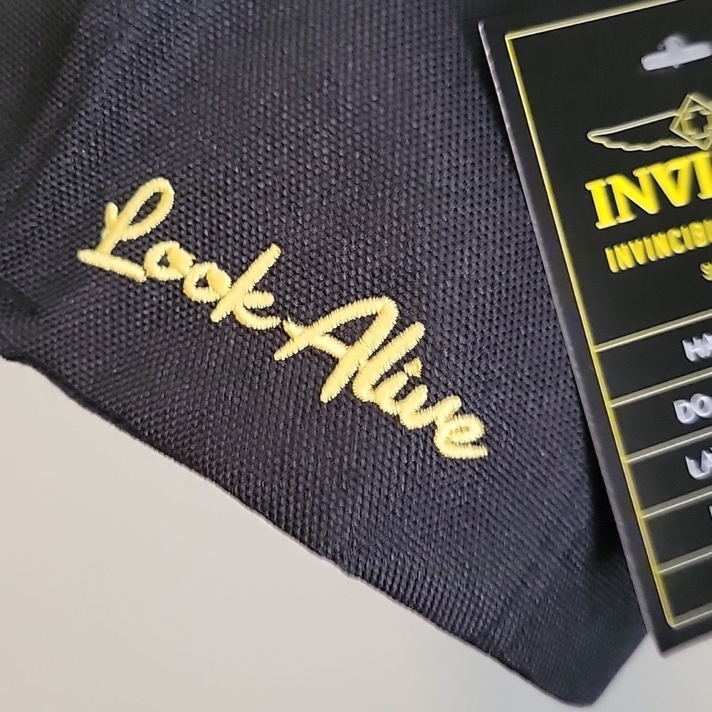 NEW Invicta Black Baseball Cap Yellow Embroidered Backward BBSD Snap Back Hat - Picture 10 of 12